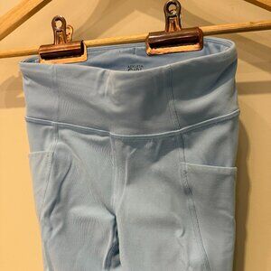 Athleta Girl Leggings with Side Pockets | Girls M 8-10 Light Blue